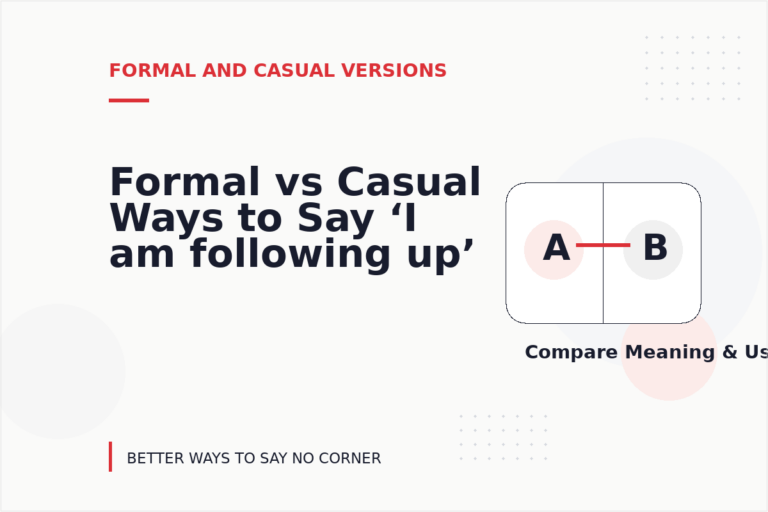 Formal vs Casual Ways to Say ‘I am following up’ Formal vs Casual Ways to Say ‘I am following up’